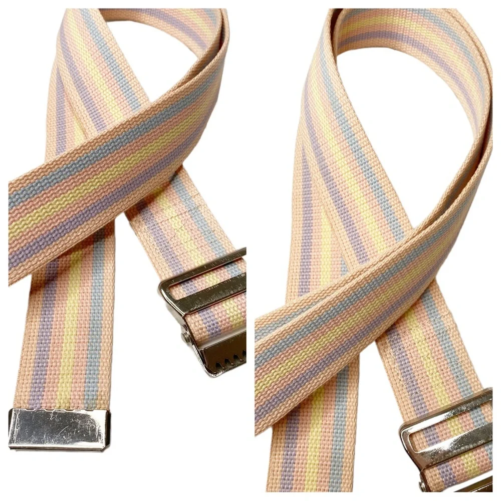 Vintage Pastel Canvas Festival Gait Belt Y2K 1980’s Unisex Costume Boho Pin Up